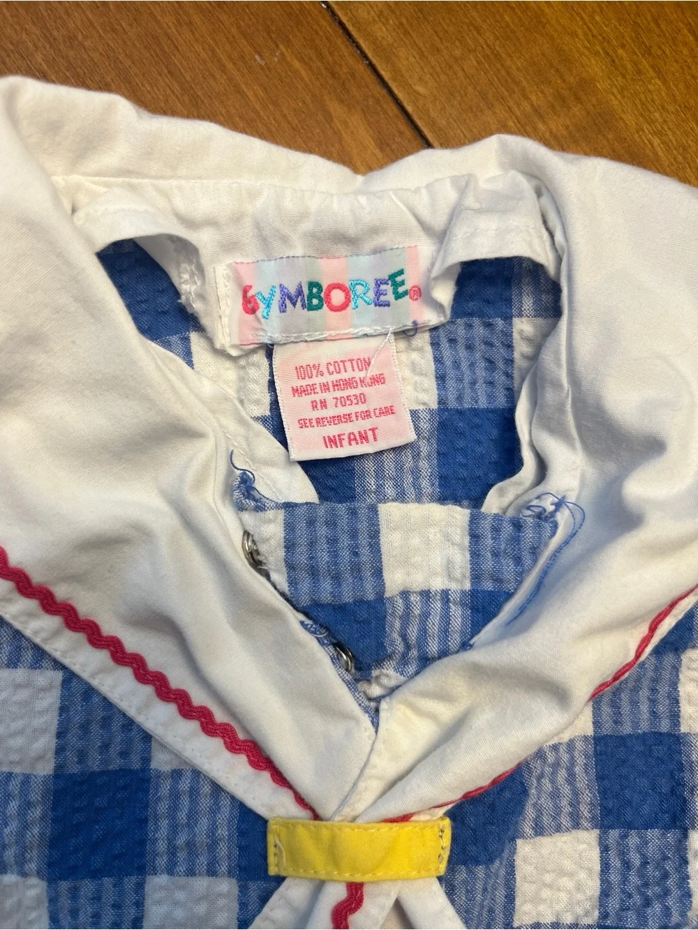 Vintage Gymboree Blue & White Check Girls Sailor Set